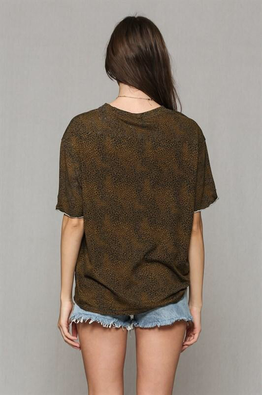 Leopard Print Crew Neck