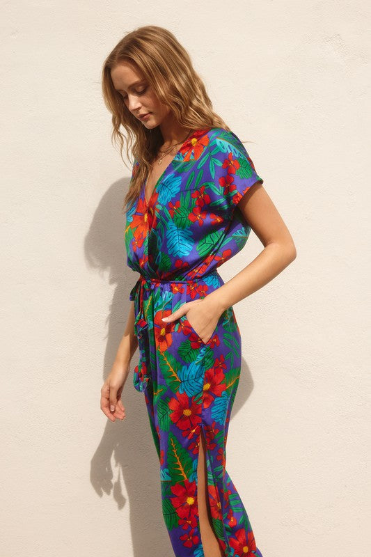 Flora Tropical Print Jumpsuit