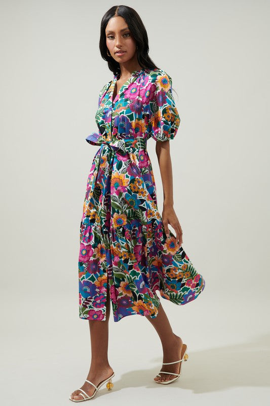 Santa Elena Wynette Tiered Midi Dress