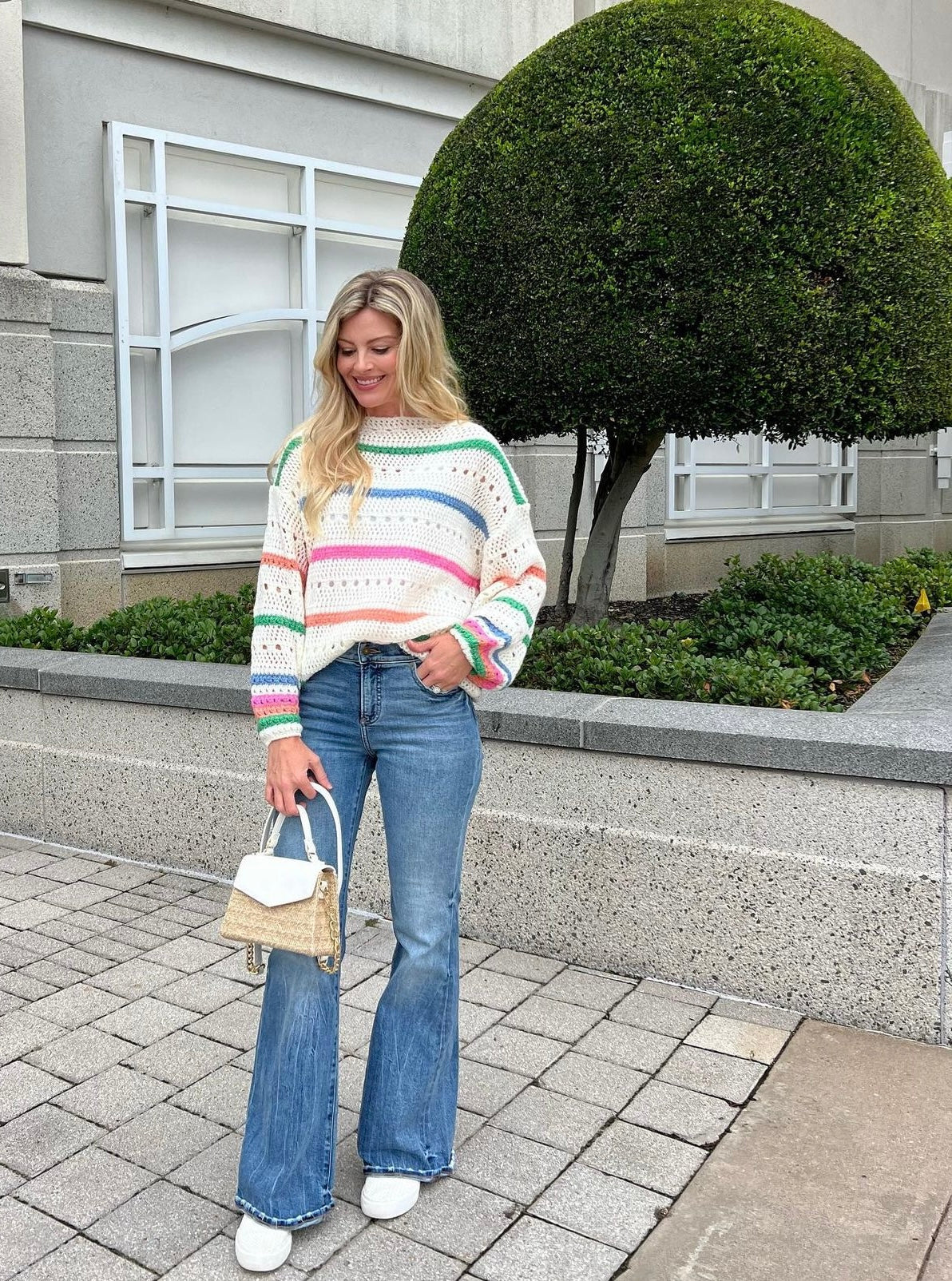 Clara Boat Neck Striped Sweater