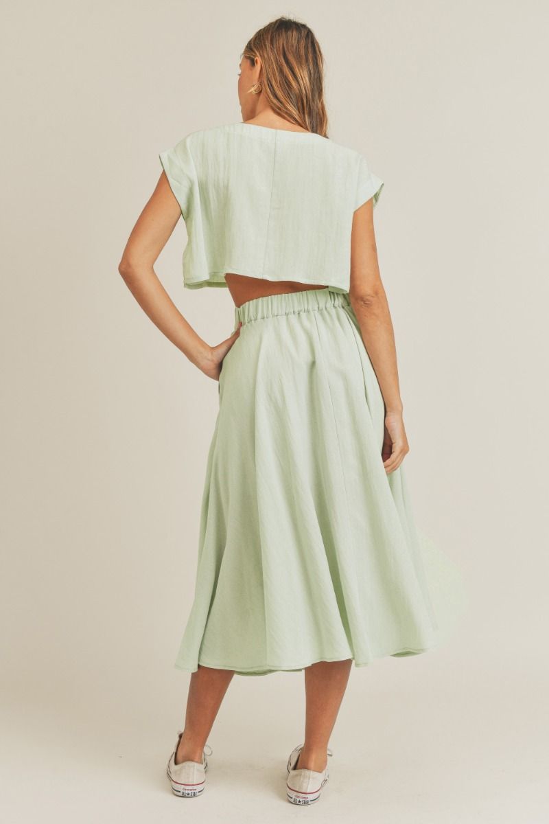 Birdie Crop Top & Midi Flare Skirt Set