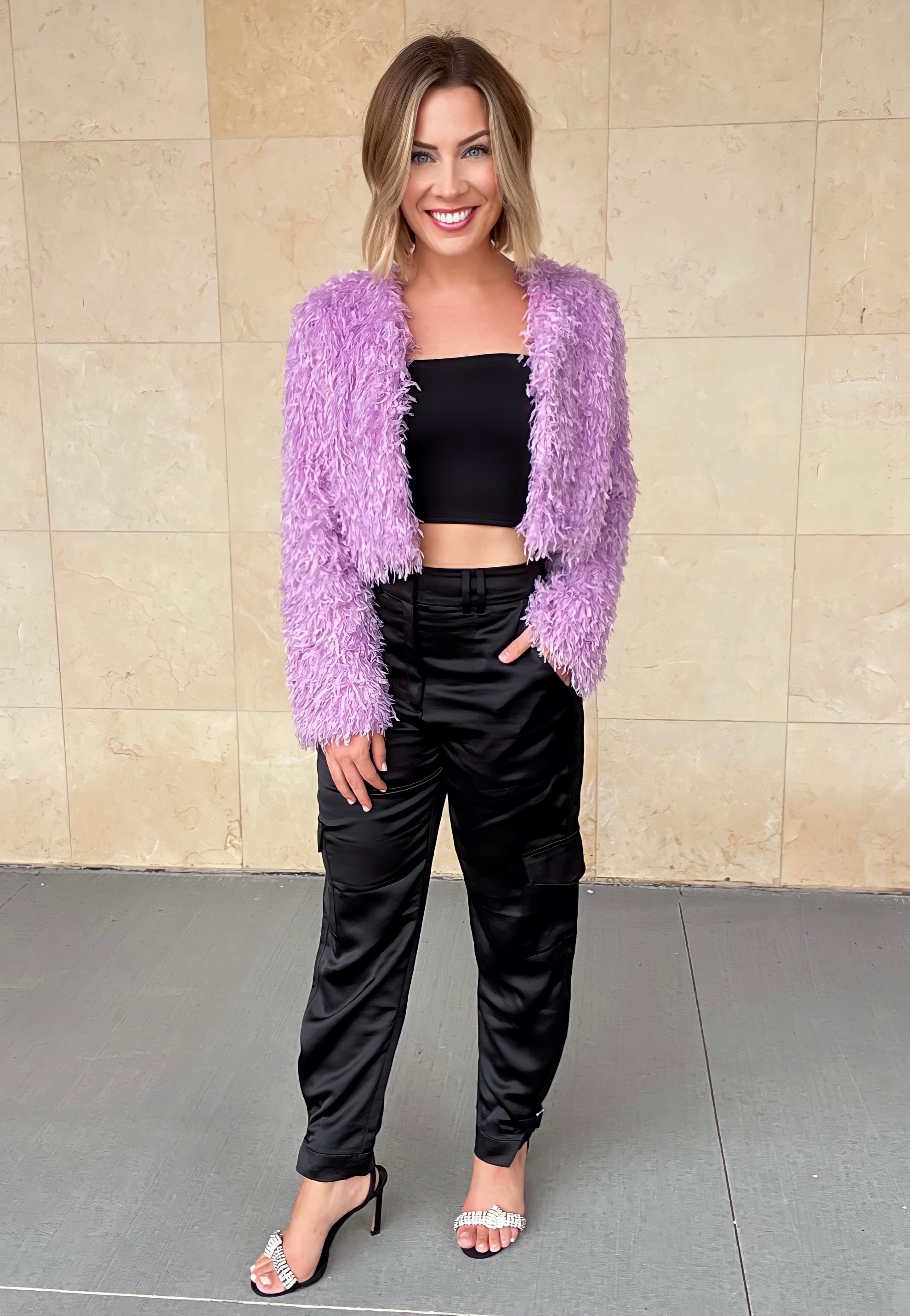 Lavender Haze Faux Fur Coat