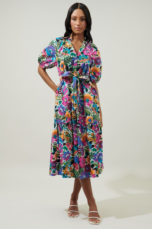 Santa Elena Wynette Tiered Midi Dress